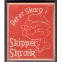 Frimærkepenge 1 Øre " Der er Skæg i Skipper Skræk" Grøn