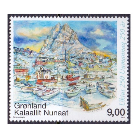 2013. 9,00 Uummanaq 250 år. AFA nr 649 postfrisk stemplet