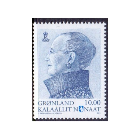2013. 10,00 Kr. Dagligmærke Dr. Margrethe. AFA nr 655 postfrisk stemplet