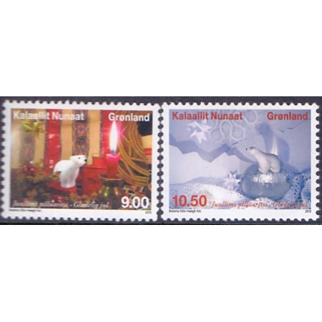 2013. 9,00-10,50 Kr. Julefrimærke. AFA nr 660-61 postfrisk stemplet