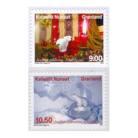 2013. 9,00-10,50 Kr. Julefrimærke, fra hæfte. AFA nr 660E-61E postfrisk stemplet