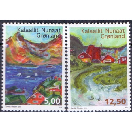 2014. 5,00-12,50 Kr. Grønlandske sange I. AFA nr 662-63 postfrisk stemplet
