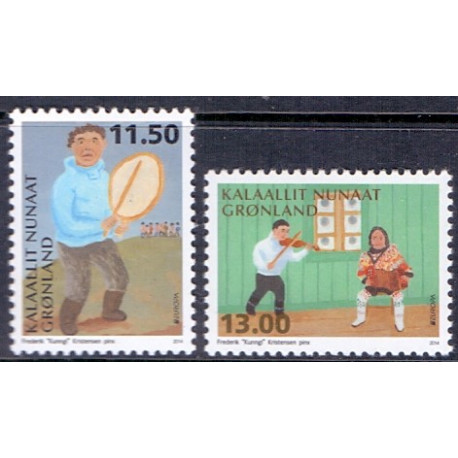 2014. 11,50-13,00 Kr. Europamærker / CEPT. AFA nr. 665-66 postfrisk stemplet