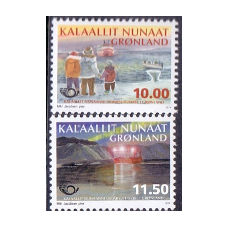 2014. 10,00-11,50 Kr. Norden ved havet III. AFA nr. 671-2 postfrisk stemplet