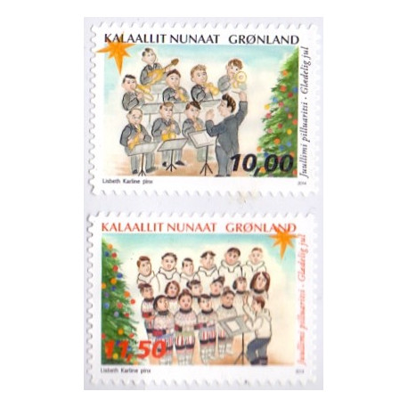 2014. 10,00-11,50 Kr. Julefrimærker. AFA nr. 689E-90E fra hæfte postfrisk  stemplet