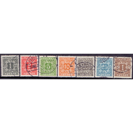 Danmark Portomærke 1934 AFA nr. 25-31 **/MNH stemplet/used