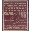 Frimærkepenge 1 Øre "FORLANG GOOD-FOOT" Brun