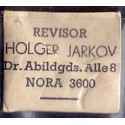 Frimærkepenge 1 Øre "Revisor Holger Jarkov" Hvid