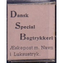 Frimærkepenge 1 Øre "Dansk Special Bogtrykkeri" 
