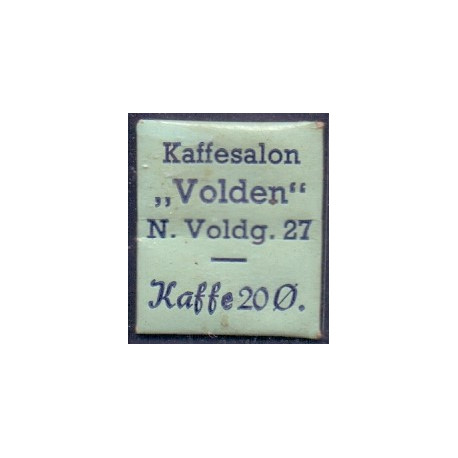 Frimærkepenge 1 Øre "Kaffesalon Volden" Lysblå/blå