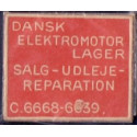 Frimærkepenge 1 Øre "Dansk  Elektromotorlager" Rød