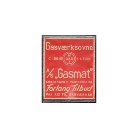 Frimærkepenge 1 Øre "Gasværksovne GASMAT" Rød