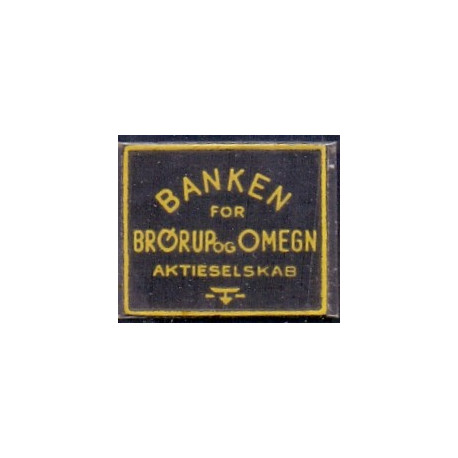 Frimærkepenge 1 Øre "BANKEN for Brørup og Omegn" Gul/sort