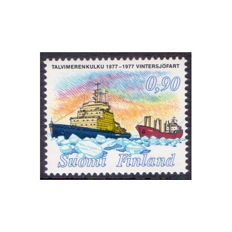 Finland. 1977. Vintersøfart og Kernekraft. AFA nr. 812-13 **    , postfrisk stemplet
