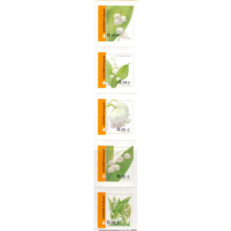 Finland. 2002. Blomster. AFA 1590-94 **   , postfrisk stemplet