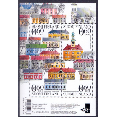 Finland. 2002. Gamle Rauma, miniark. AFA 1602-05 **     , postfrisk stemplet