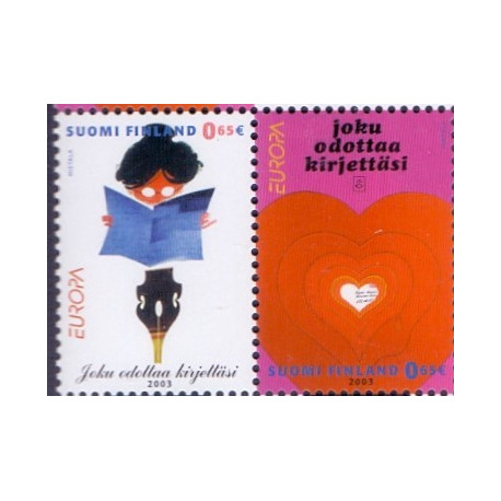 Finland. 2003. Europafrimærke, parstykke. AFA nr. 1644-45 **     , postfrisk stemplet