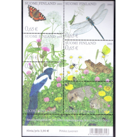 Finland. 2003. Sommer, miniark. AFA nr. 1646-51 **     , postfrisk stemplet