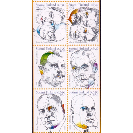 Finland. 2003. Berømte personer. sammentryk. AFA nr. 1652-57 **     , postfrisk stemplet