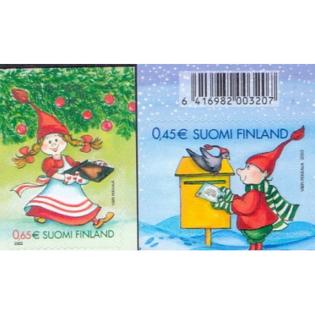 Finland. 2003. Julefrimærker. AFA nr. 1664-65 **    , postfrisk stemplet