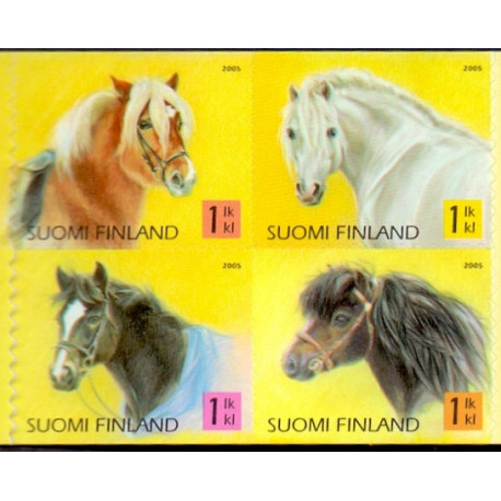 Finland. 2005. Ponyridning, sammentryk. AFA nr. 1741-44 **      , postfrisk stemplet
