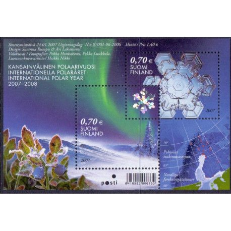 Finland. 2007. Inter. Polarår, miniark. AFA nr. 1817-18 **    , postfrisk stemplet