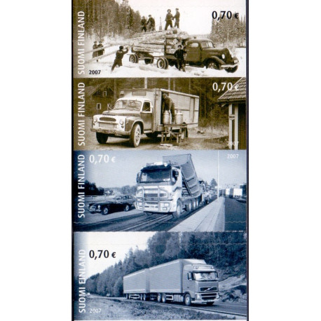 Finland. 2007. Lastbilernes 100 år, sammentryk. AFA nr. 1822-25 **    , postfrisk stemplet