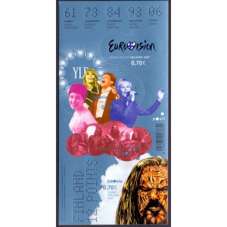 Finland. 2007. Melodi Grand Prix, miniark. AFA nr. 1833-36 **      , postfrisk stemplet