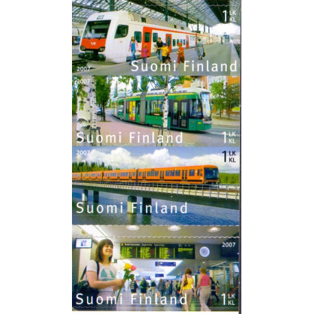 Finland. 2007. Kollektiv trafik, sammentryk AFA nr. 1840-43 **   , postfrisk stemplet