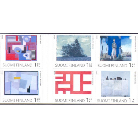 Finland. 2008. Finsk kunst, Malerier, sammentryk. AFA nr. 1912-17 **          ,       postfrisk stemplet