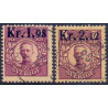 Sverige. 1917. Kong Gustav V.  provisorier. AFA nr. 98-99 **   postfrisk stemplet FDC st,