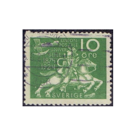 Sverige. 1924. Verdenspostforeningen, 10 Øre, vm. bølgelinie, AFA nr. 175y **  postfrisk stemplet FDC st,