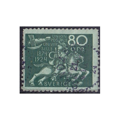 Sverige. 1924. Verdenspostforeningen, 80 Øre, AFA nr. 185 **   postfrisk stemplet FDC st,
