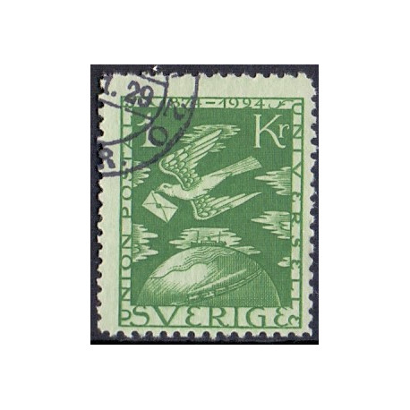 Sverige. 1924. Verdenspostforeningen, 1 Kr. AFA nr. 186 **   postfrisk stemplet FDC st,