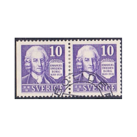 Sverige. 1938, Emanuel Swedenborg 10 Øre. AFA nr. 248Cv & 248B **   postfrisk stemplet FDC st,