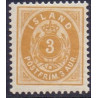 Island. 1901. 3 Aur. (Stort 3-tal) AFA nr. 22 **  postfrisk st. stemplet FDC