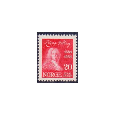 Norge. 1934. Ludvig Holbergs fødsel. 20 Øre. AFA nr. 169 ** st. stemplet postfrisk