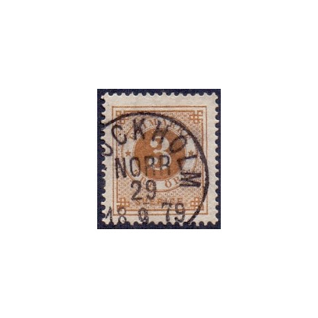 Sverige. 1872. Ringtype 3 Øre. AFA nr. 17 **, postfrisk stemplet FDC st,