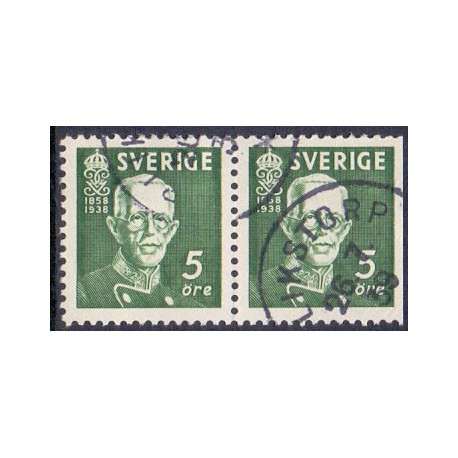 Sverige. 1938, Kong Gustav V. 80 År. AFA nr. 255B & 255Ch **   postfrisk stemplet FDC st,