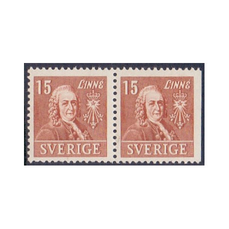 Sverige. 1939. Linné 15 Øre. AFA 261B & 261Ch **  postfrisk stemplet FDC st,