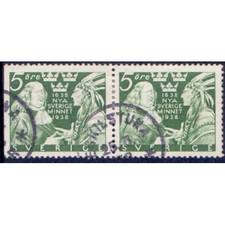 Sverige. 1938, Delaware 5 Øre. AFA nr. 250Cv & 250B **    postfrisk stemplet FDC st,