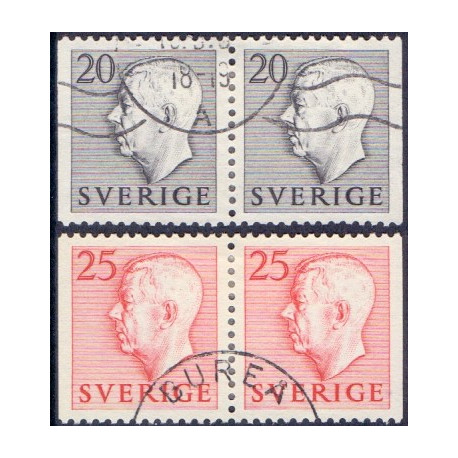 Sverige. 1952. Farve og suppleringsværdier, AFA nr. 375Cv-376Ch ** (2)   postfrisk stemplet FDC st,