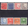 Sverige. 1957. Farveændringer og nye værdier, 5-80 Øre, AFA nr. 429-36 ** (8)    postfrisk stemplet FDC st,