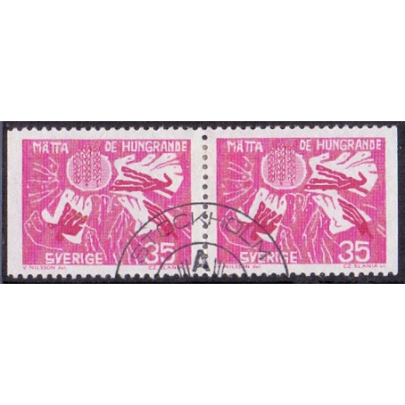 Sverige. 1963. FAO Frihed for sult, i vandret par. AFA nr. 510Cv/Cn **  postfrisk stemplet FDC st,