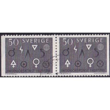 Sverige. 1963. Ingeniørkunst og industri, i vandret par. AFA nr. 512Cv/Ch **  postfrisk stemplet FDC st,