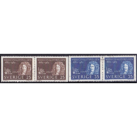 Sverige. 1963. Medicinalstyrelsen, i vandrete par. AFA nr. 514Cv/15Ch **  postfrisk stemplet FDC st,