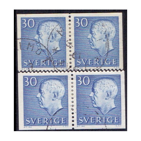 Sverige. 1961. Kong Gustav komplet sæt i parstykker. AFA 476Dvo/Dhn **  postfrisk stemplet FDC st,