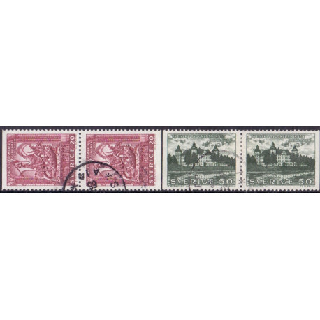 Sverige. 1962. Nationale bygningsværker I, i parstykker. AFA nr. 500Co-01Ch. **  postfrisk stemplet FDC st,