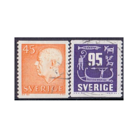 Sverige. 1964. Suppleringsværdier, 45-95 Øre. AFA nr. 533-34 **     postfrisk stemplet FDC st,