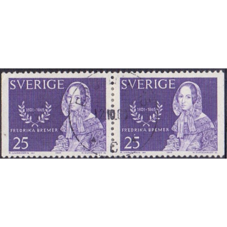 Sverige. 1965. Frederika Bremer.  AFA nr. 546Cv & 546Ch **    postfrisk stemplet FDC st,